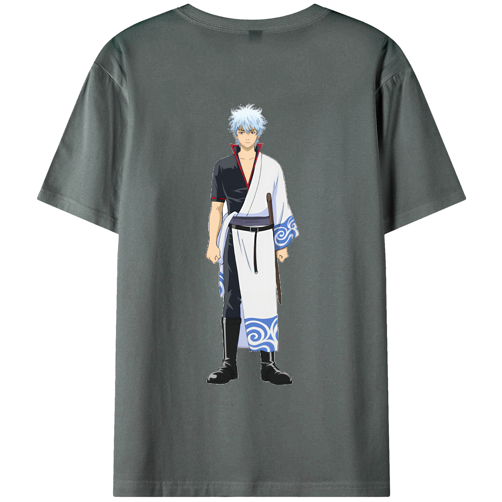 （画像用） ぎんたま 坂田銀時（さかたぎんとき） 神楽 志村新八（しむら しんぱち） GINTAMA Sakata Gintoki Kagura Shimura Shinpachi 綿100％ メンズ半袖Tシャツ（バックプリント） 通気性